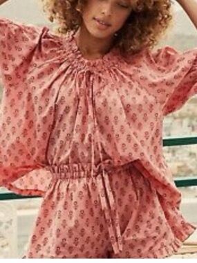 Doen RARE Shore Set Pink Print Organic Cotton Sz M